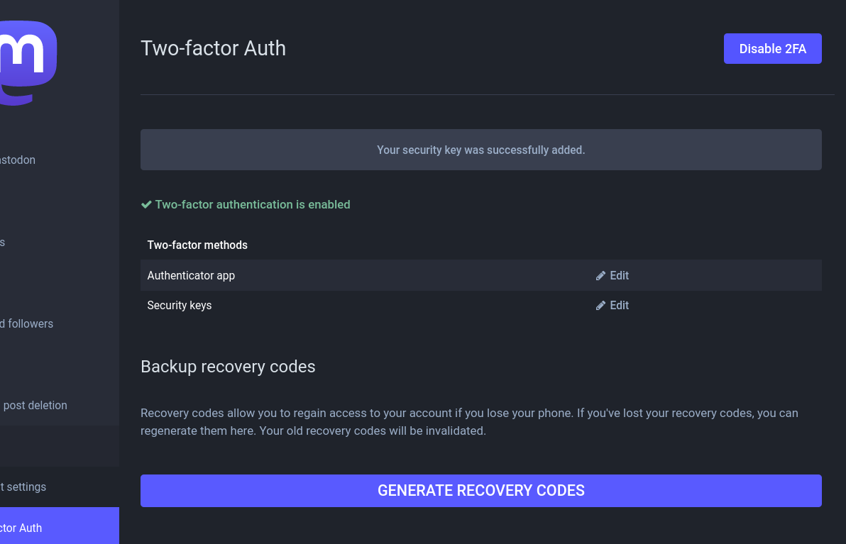 All done with both Authenticator app and security key